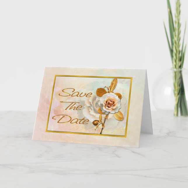 Beautiful Rose Save The Date Invitation (Front)