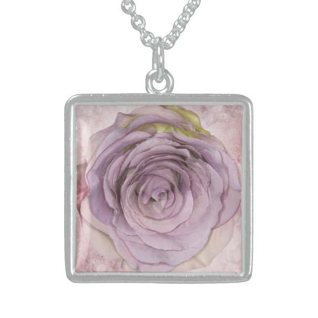 Beautiful rose sterling silver necklace (Front)