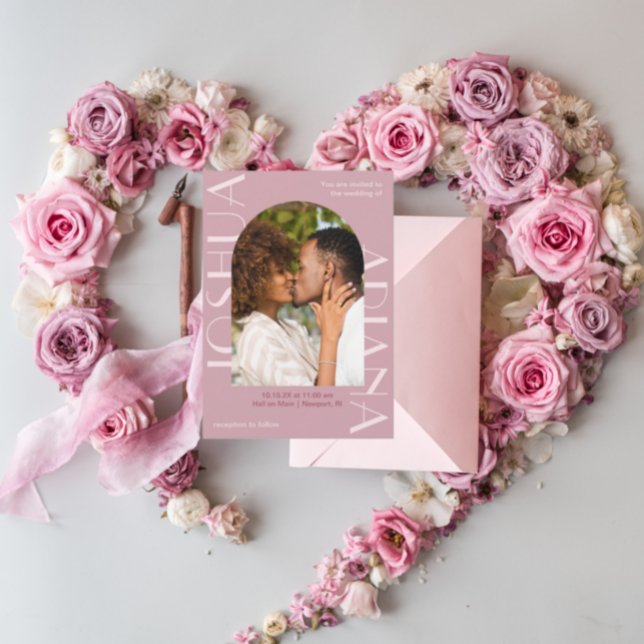 Beautiful Rose Two Photo Wedding Invitation (Creator Uploaded)