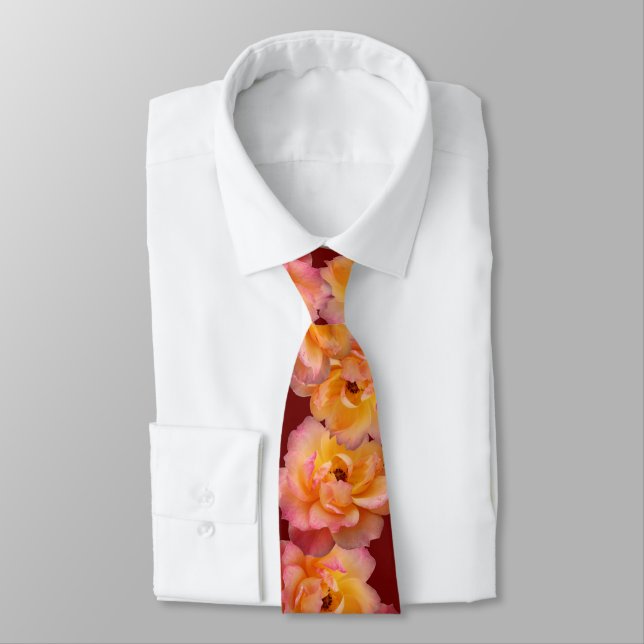 Beautiful Roses Neck Tie (Tied)