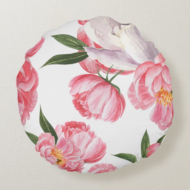 Beautiful Roses Round Pillow (Back)