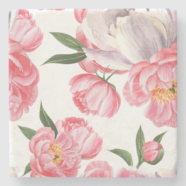 Beautiful Roses Stone Coaster (Front)