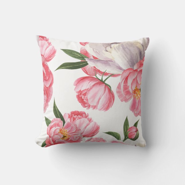 Beautiful Roses Throw Pillow (Front)