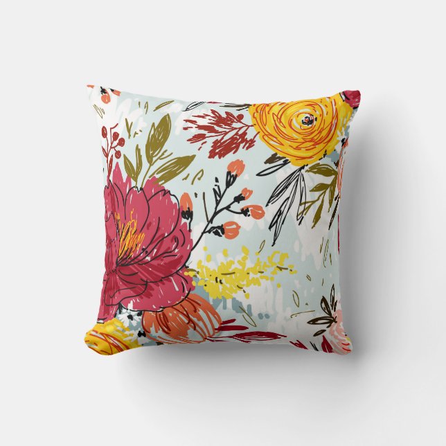 Beautiful Roses Throw Pillow (Front)