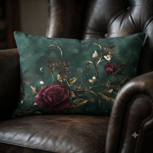 Beautiful roses with golded swirls. accent pillow