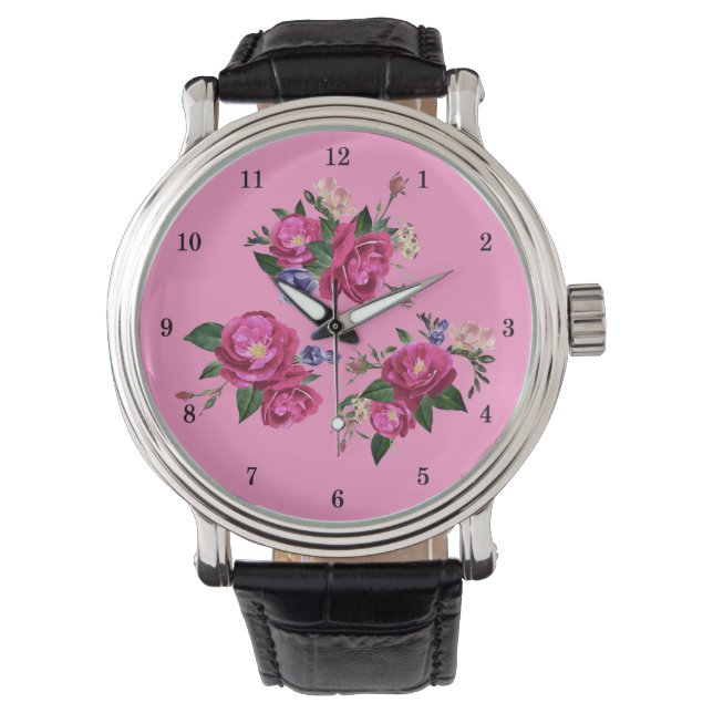 Beautiful Roses Wrist Watch (Front)