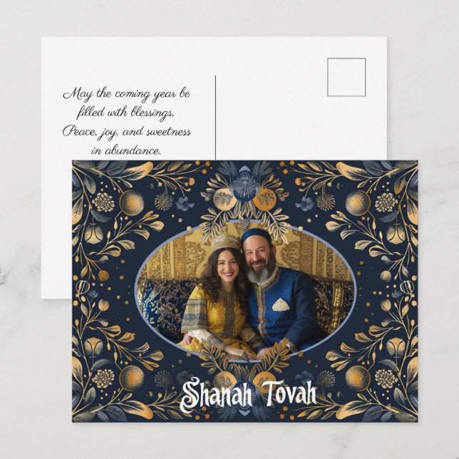 Beautiful ✡️ Rosh Hashanah with photo Postcard (Front/Back)