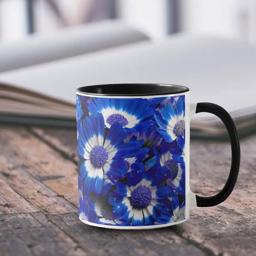 Beautiful Royal Blue Cineraria Flowers Mug