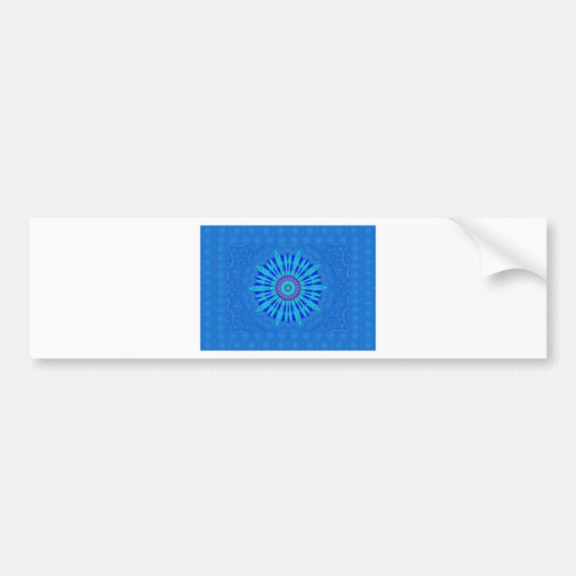 Beautiful Royal Blue Mandala Art Print Bumper Sticker (Front)
