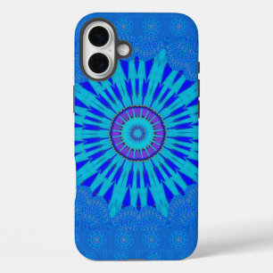 Beautiful Royal Blue Mandala Art Print iPhone 16 Plus Case
