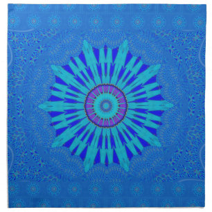 Beautiful Royal Blue Mandala Art Print Cloth Napkin