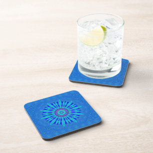 Beautiful Royal Blue Mandala Art Print Coaster