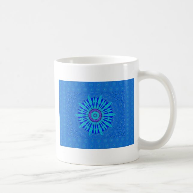 Beautiful Royal Blue Mandala Art Print Coffee Mug (Right)