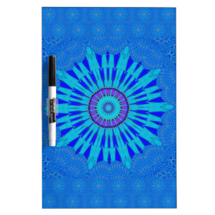 Beautiful Royal Blue Mandala Art Print Dry Erase Board