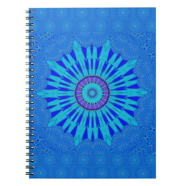 Beautiful Royal Blue Mandala Art Print Notebook (Front)