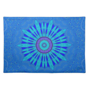 Beautiful Royal Blue Mandala Art Print Placemat