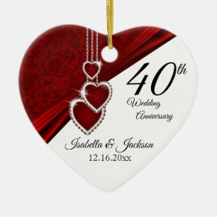 Beautiful Ruby Anniversary 💕 Keepsake Ceramic Ornament