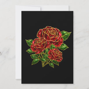 Beautiful Ruby Red Rose Blank Note Card