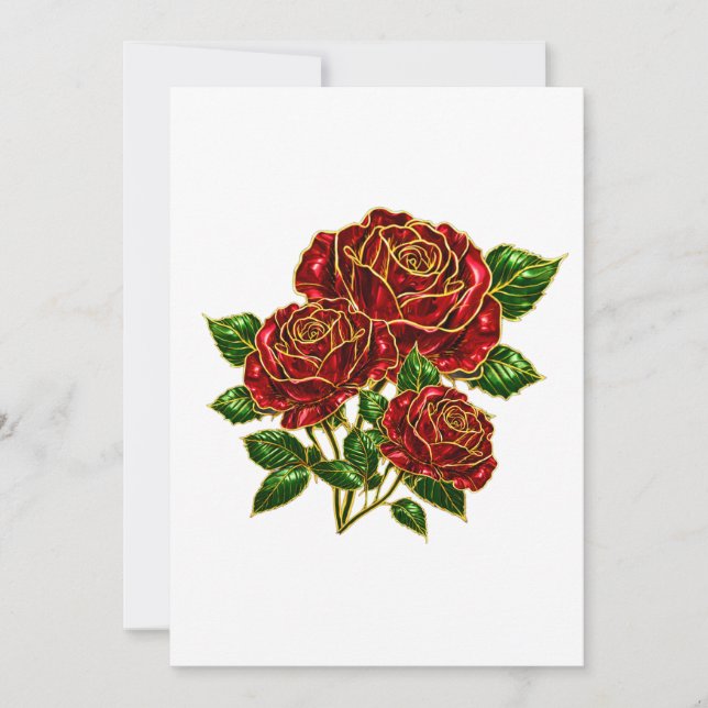 Beautiful Ruby Red Rose Blank Note Card (Front)