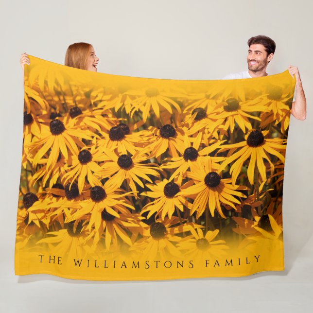 Beautiful Rudbeckia Fulgida / Orange Coneflowers Fleece Blanket (In Situ)