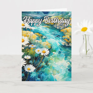 Beautiful Running Creek In The Early Spring Card