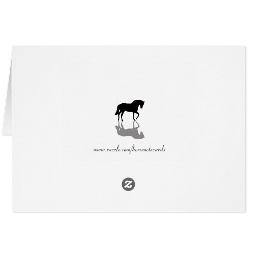 Beautiful Running Horse Blank Note Card (Back Horizontal)
