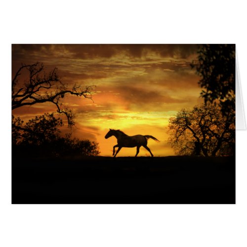 Beautiful Running Horse Blank Note Card