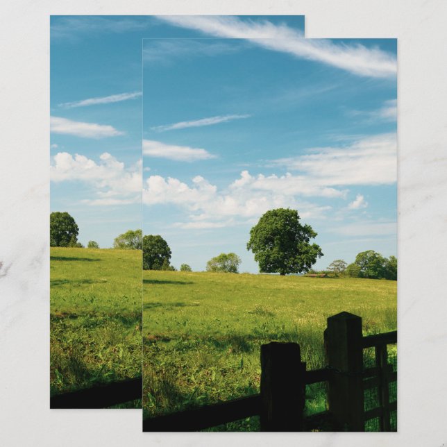 Beautiful rural landscape stationery (Front/Back)