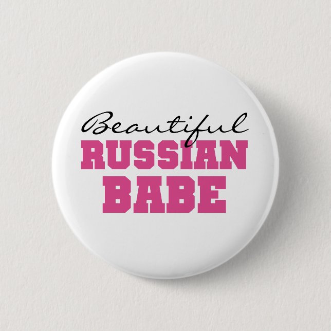 Beautiful Russian Babe Pinback Button (Front)