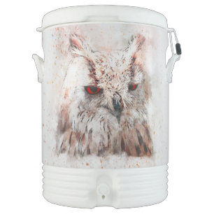 Beautiful Rust Accent Owl   Beverage Cooler