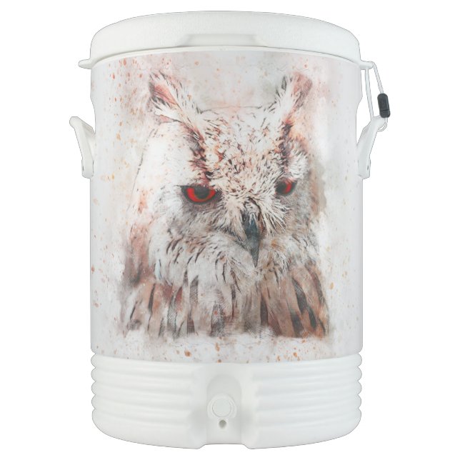 Beautiful Rust Accent Owl   Beverage Cooler (Front)