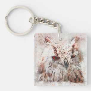 Beautiful Rust Accent Owl Keychain