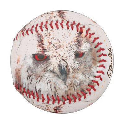 Beautiful Rust Accent Owl Personal Baseball