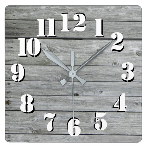 Beautiful Rustic authentic looking wood Square Wall Clock