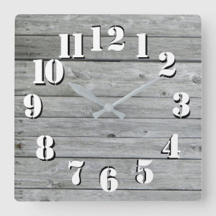 Beautiful Rustic authentic looking wood Square Wall Clock