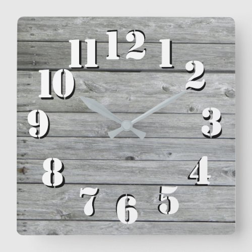 Beautiful Rustic authentic looking wood Square Wall Clock