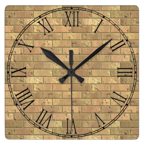 Beautiful Rustic Brick wall Texture Square Wall Clocks
