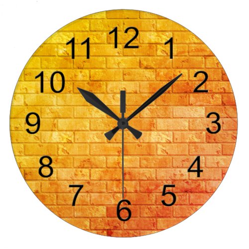 Beautiful Rustic Brick wall Texture Large Clock