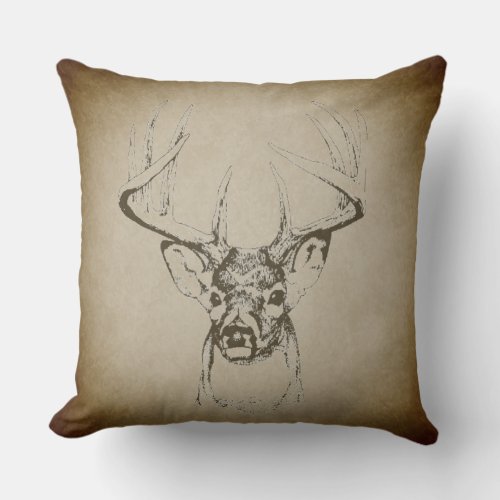 Beautiful Rustic Country Buck Throw Pillow