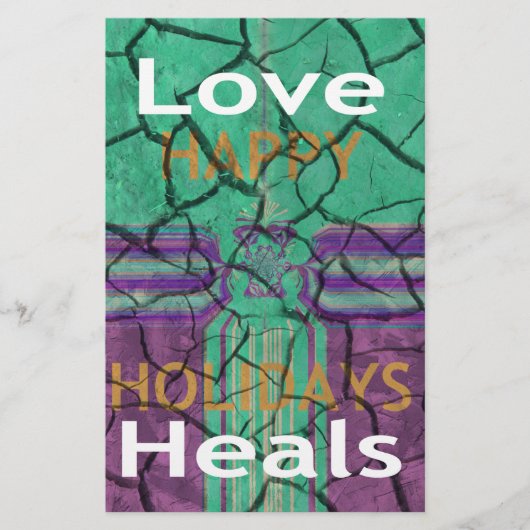 Beautiful rustic cracked mud love heals text art (Front)