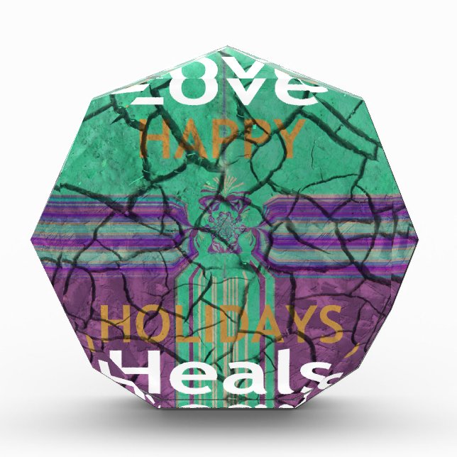 Beautiful rustic cracked mud love heals text art award (Front)