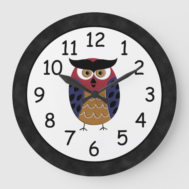 Beautiful Rustic Custom Owl Large Clock (Front)