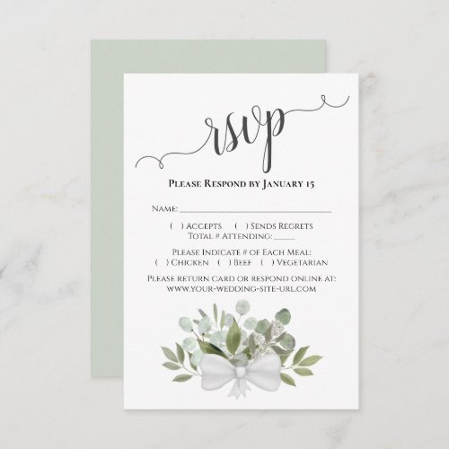 Beautiful Rustic Eucalyptus  Greenery Wedding RSVP Card
