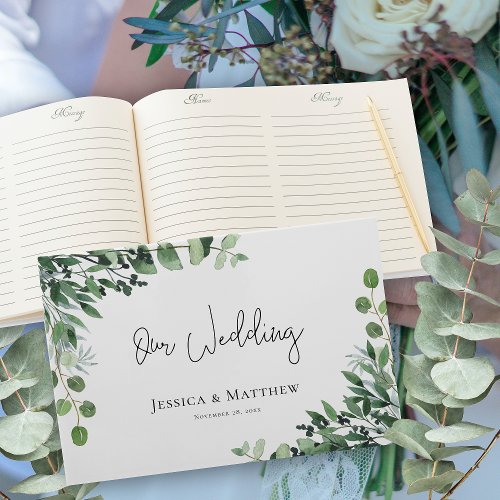 Beautiful Rustic Eucalyptus Wedding Guest Book