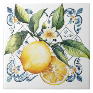 Beautiful Rustic Mediterranean Tuscany Lemon Ceramic Tile