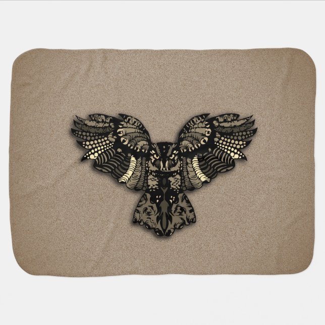 Beautiful Rustic Owl Baby Blanket (Horizontal)