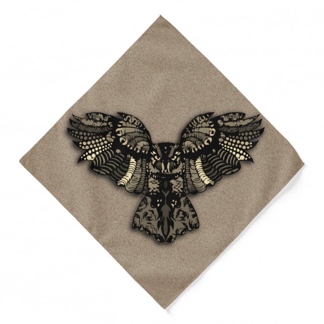 Beautiful Rustic Owl Bandana (Front)