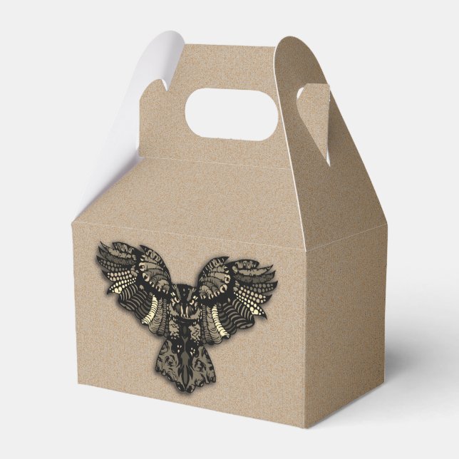 Beautiful Rustic Owl Favor Boxes (Front Side)