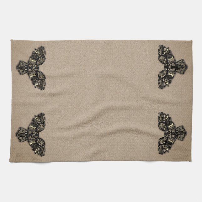 Beautiful Rustic Owl Kitchen Towel (Horizontal)