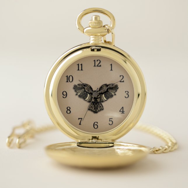 Beautiful Rustic Owl Pocket Watch (Inside)